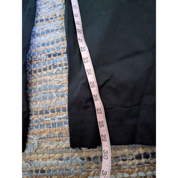 Trousers Belted 10 Marisa Trouser Nylon Black White Wide Leg Mid Rise Straight L - Picture 4 of 8